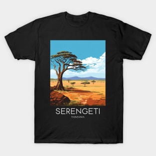 A Pop Art Travel Print of the Serengeti National Park - Tanzania T-Shirt